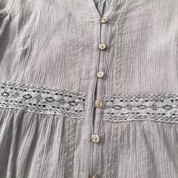 Long sleeve Purple cotton tunic - Picture 4 of 5